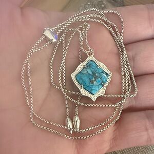 Turquoise Pendant Necklace in Gold Tone